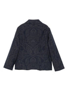 Blazer per bambina Etro Kids blu con motivo paisley - Rubino Kids
