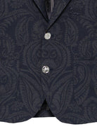 Blazer per bambina Etro Kids blu con motivo paisley - Rubino Kids