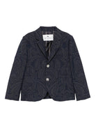 Blazer per bambina Etro Kids blu con motivo paisley - Rubino Kids