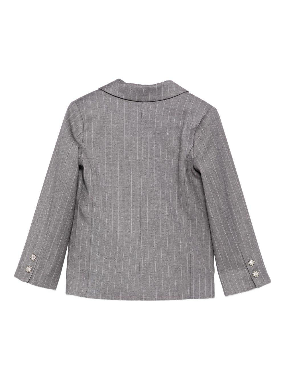 Blazer per bambina John Richmond Junior grigio gessato con cristalli - Rubino Kids