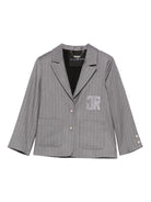 Blazer per bambina John Richmond Junior grigio gessato con cristalli - Rubino Kids