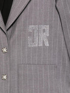 Blazer per bambina John Richmond Junior grigio gessato con cristalli - Rubino Kids