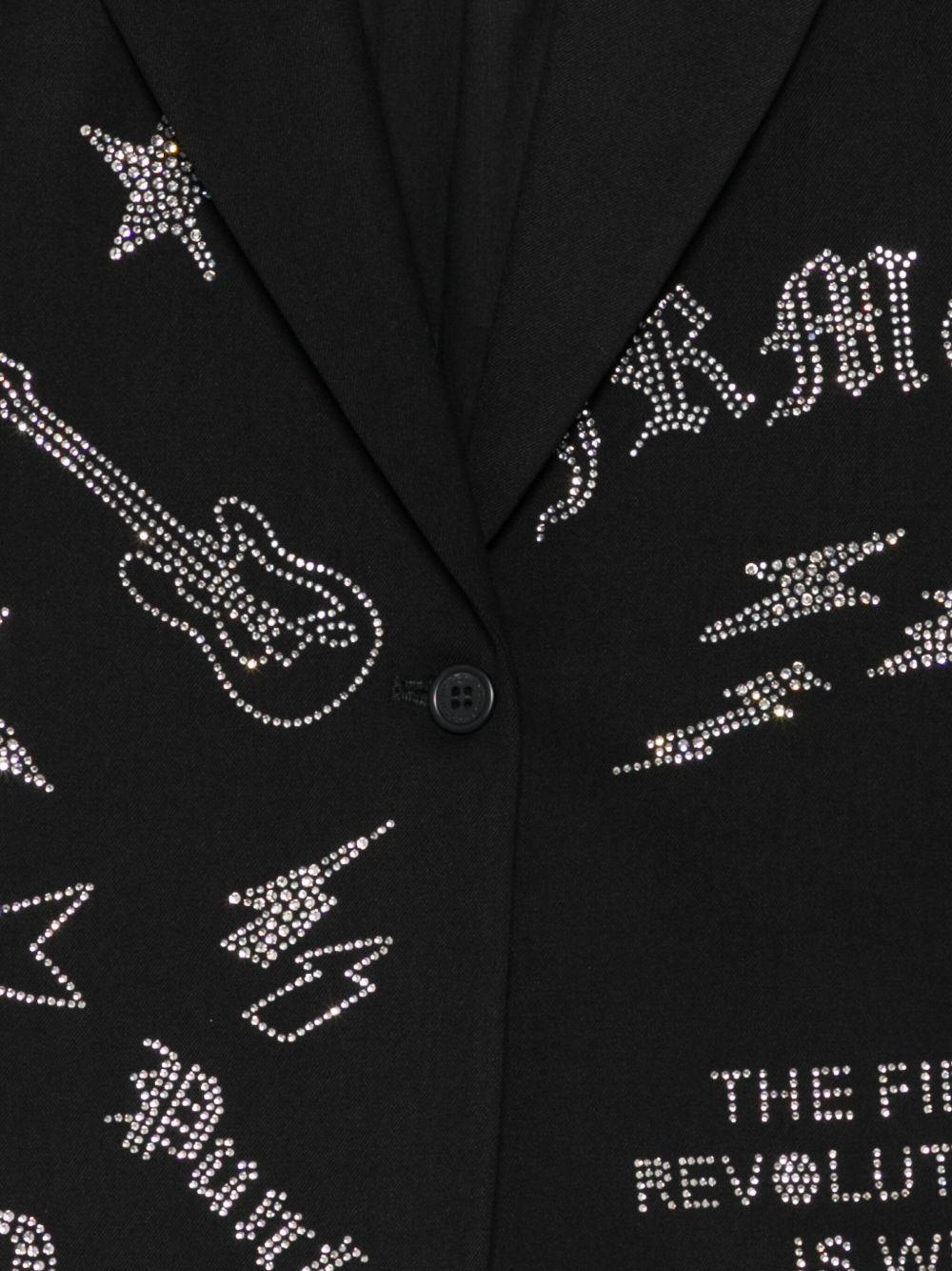 Blazer per bambina John Richmond Junior nero con strass - Rubino Kids