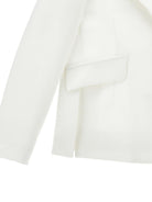 Blazer per bambina Monnalisa bianco con applicazione fiore - Rubino Kids
