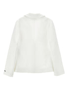 Blazer per bambina Monnalisa bianco con applicazione fiore - Rubino Kids