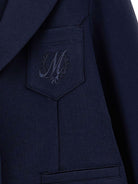 Blazer per bambina Monnalisa blu con revers classici - Rubino Kids