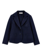 Blazer per bambina Monnalisa blu con revers classici - Rubino Kids