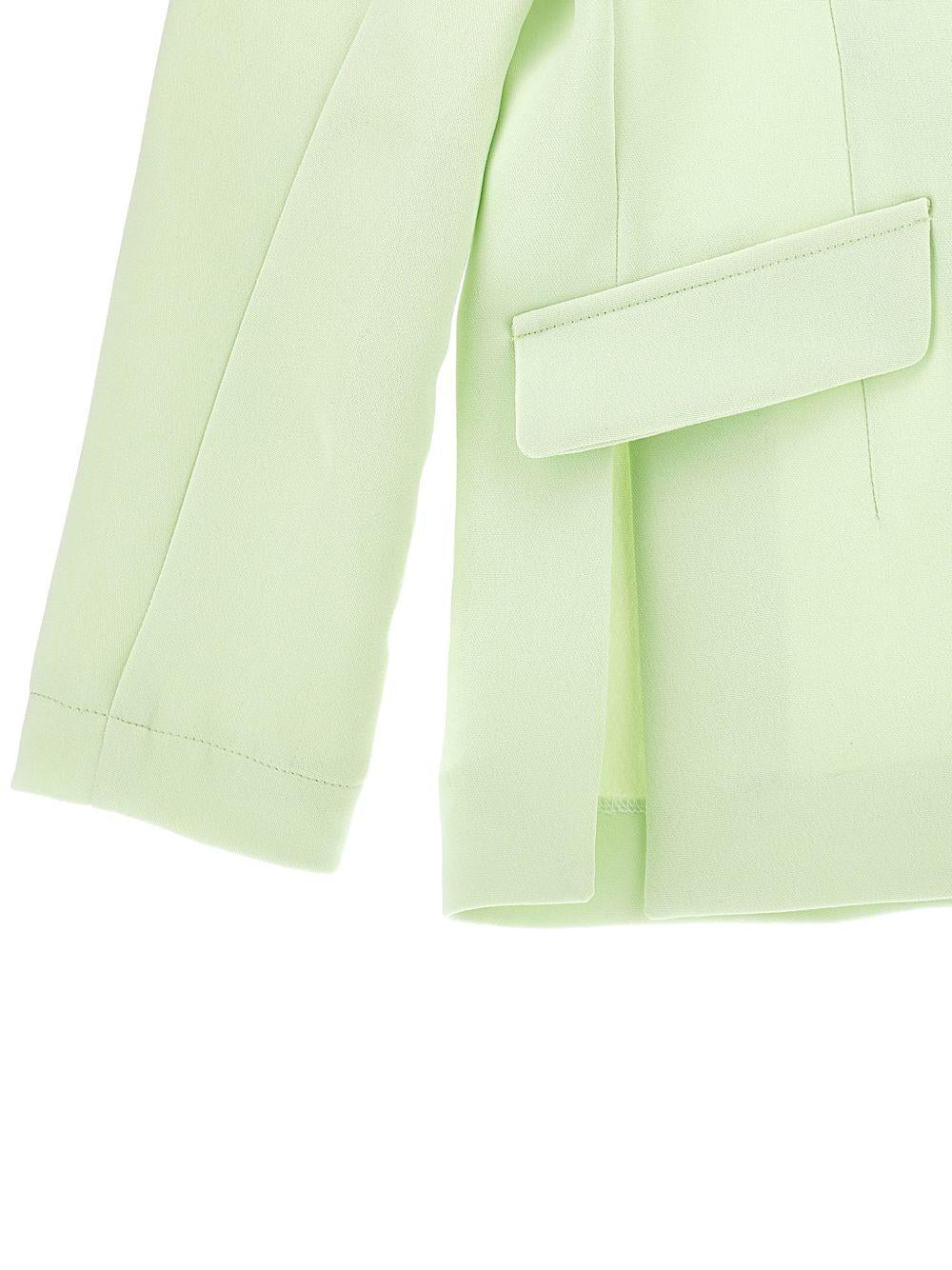 Blazer per bambina Monnalisa verde con applicazione fiore - Rubino Kids