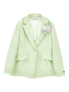 Blazer per bambina Monnalisa verde con applicazione fiore - Rubino Kids