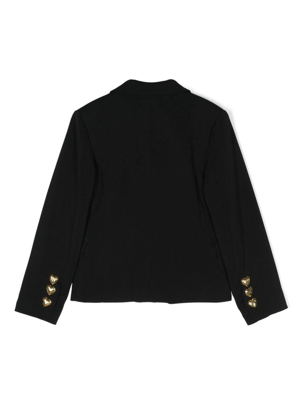 Blazer per bambina Moschino Kids nero modello monopetto - Rubino Kids