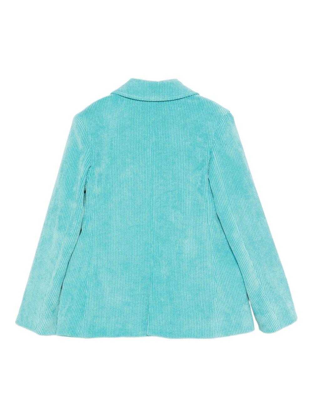 Blazer per bambina MSGM Kids azzurro con trama a coste - Rubino Kids