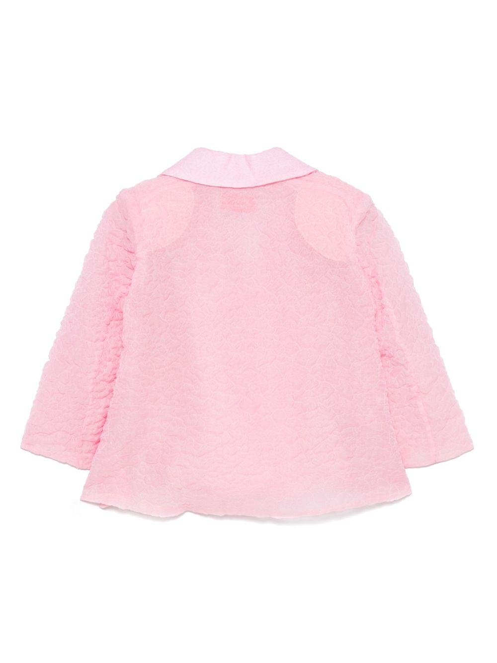 Blazer per bambina Vivetta rosa con chiusura frontale e tasca a filetto sul petto - Rubino Kids