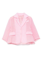 Blazer per bambina Vivetta rosa con chiusura frontale e tasca a filetto sul petto - Rubino Kids