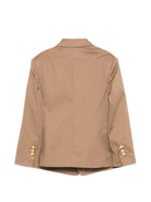 Blazer per bambino Balmain Kids beige con revers a lancia - Rubino Kids