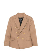 Blazer per bambino Balmain Kids beige con revers a lancia - Rubino Kids