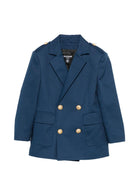 Blazer per bambino Balmain Kids blu con bottoni color oro - Rubino Kids