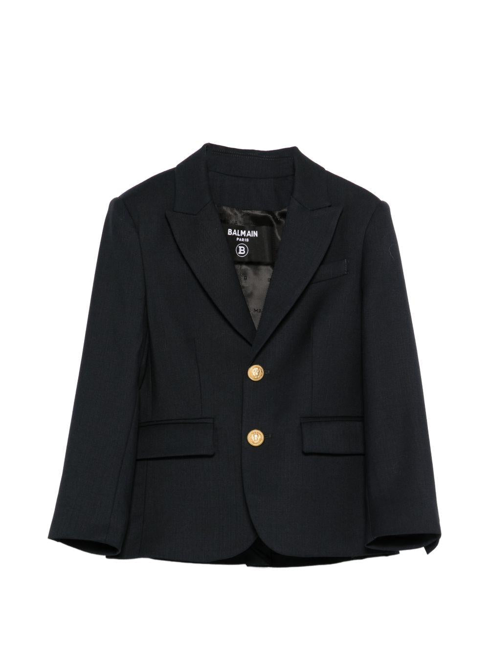 Blazer per bambino Balmain Kids blu scuro con bottoni - Rubino Kids