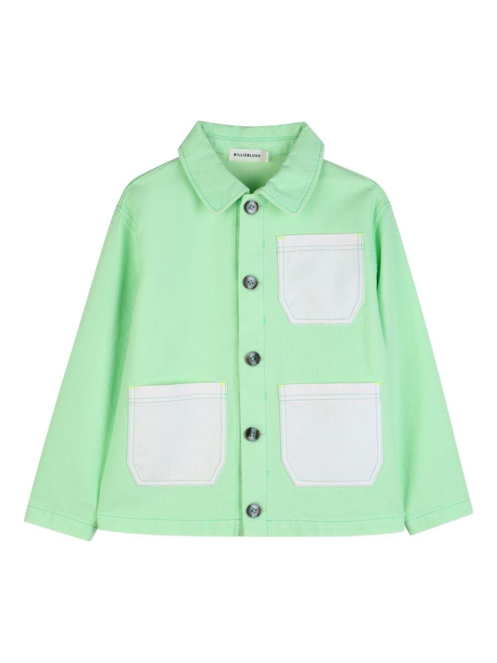 Blazer per bambino Billieblush verde con tasche sul davanti - Rubino Kids