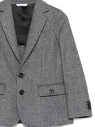 Blazer per bambino Dolce & Gabbana Kids grigio con motivo a spina di pesce - Rubino Kids