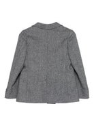 Blazer per bambino Dolce & Gabbana Kids grigio con motivo a spina di pesce - Rubino Kids