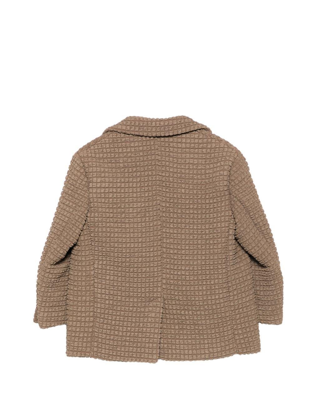 Blazer per bambino Douuod Kids marrone con finitura in rilievo - Rubino Kids