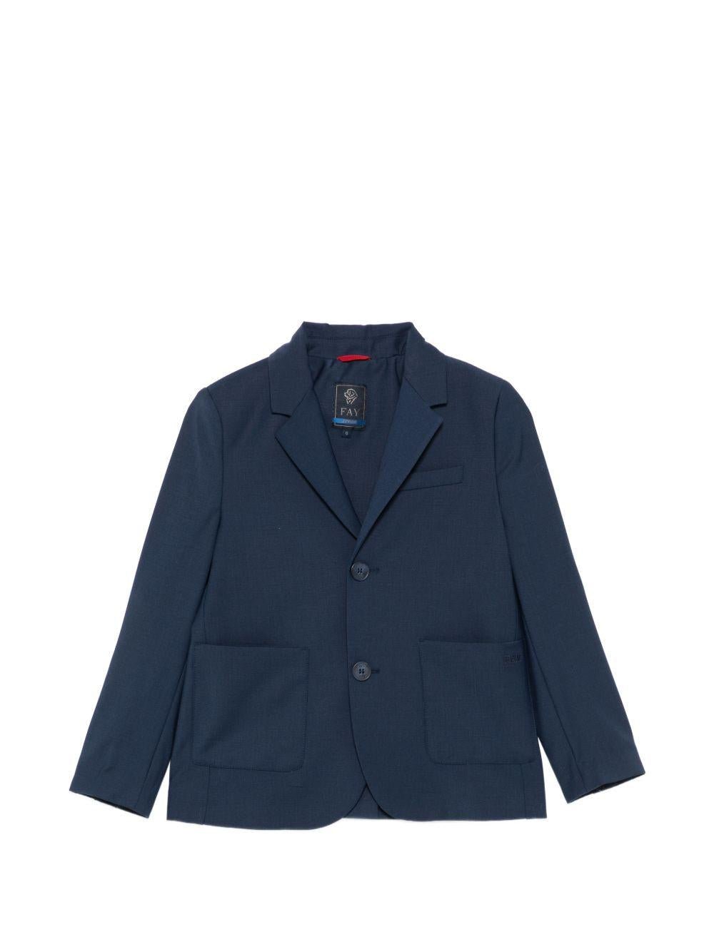 Blazer per bambino Fay Kids blu con revers classici - Rubino Kids