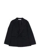 Blazer per bambino Paolo Pecora Kids blu doppiopetto gessato - Rubino Kids