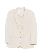 Blazer per donna Alyisi beige con design a righe - Rubino Kids
