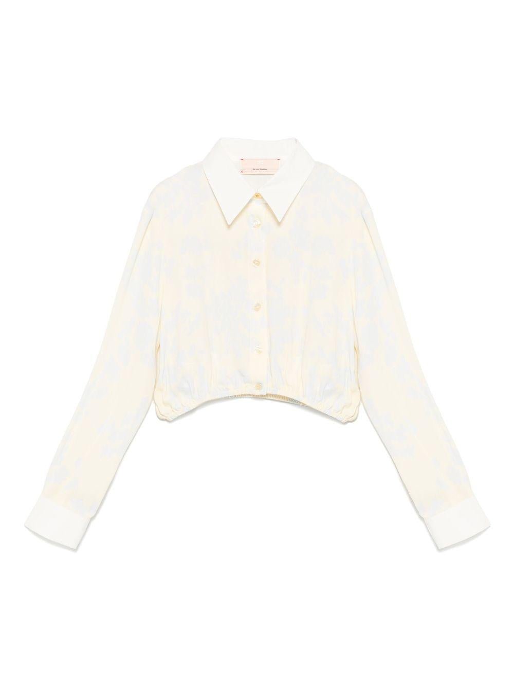 Blusa a fiori per bambina Elisabetta Franchi La Mia Bambina giallo con colletto classico - Rubino Kids