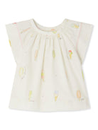 Blusa Alisia per neonata Bonpoint bianco con stampa grafica all - over - Rubino Kids