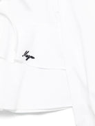 Blusa in popeline per bambina MSGM Kids bianco con orli elasticizzati - Rubino Kids