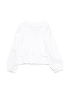 Blusa in popeline per bambina MSGM Kids bianco con orli elasticizzati - Rubino Kids