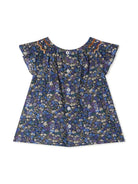 Blusa Noelle per neonata Bonpoint blu con scollo rotondo - Rubino Kids