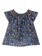Blusa Noelle per neonata Bonpoint blu con scollo rotondo - Rubino Kids