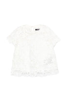 Blusa per bambina Balmain Kids bianca in pizzo a fiori - Rubino Kids