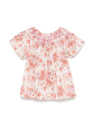 Blusa per bambina Bonpoint adelice rosa con stampa con fiori all - over - Rubino Kids