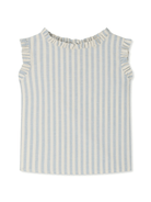 Blusa per bambina Bonpoint azzurro con motivo a righe - Rubino Kids