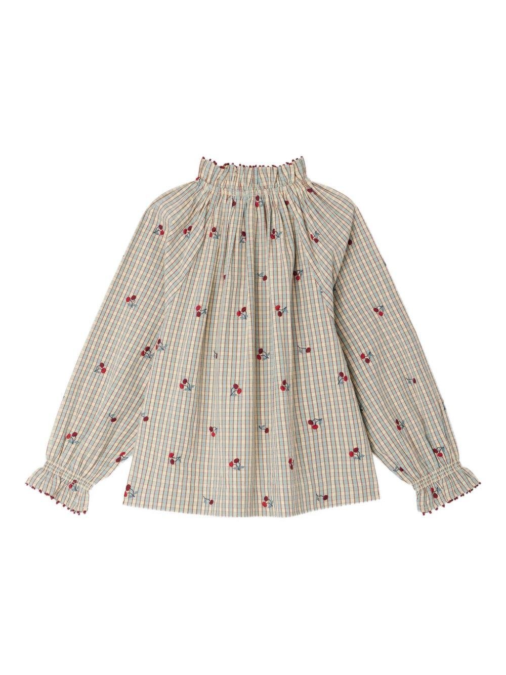 Blusa per bambina Bonpoint beige a quadri - Rubino Kids