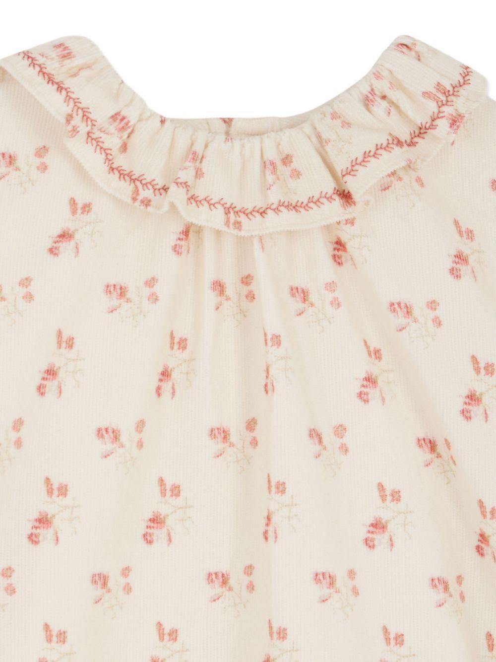 Blusa per bambina Bonpoint beige con stampa all - over - Rubino Kids