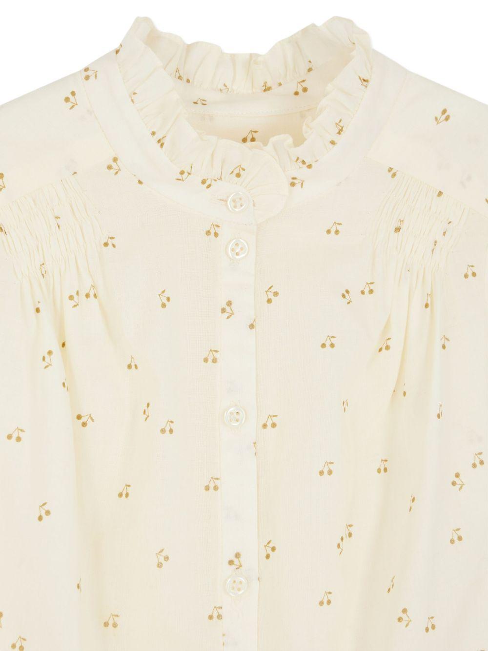 Blusa per bambina Bonpoint bianco con ruches - Rubino Kids