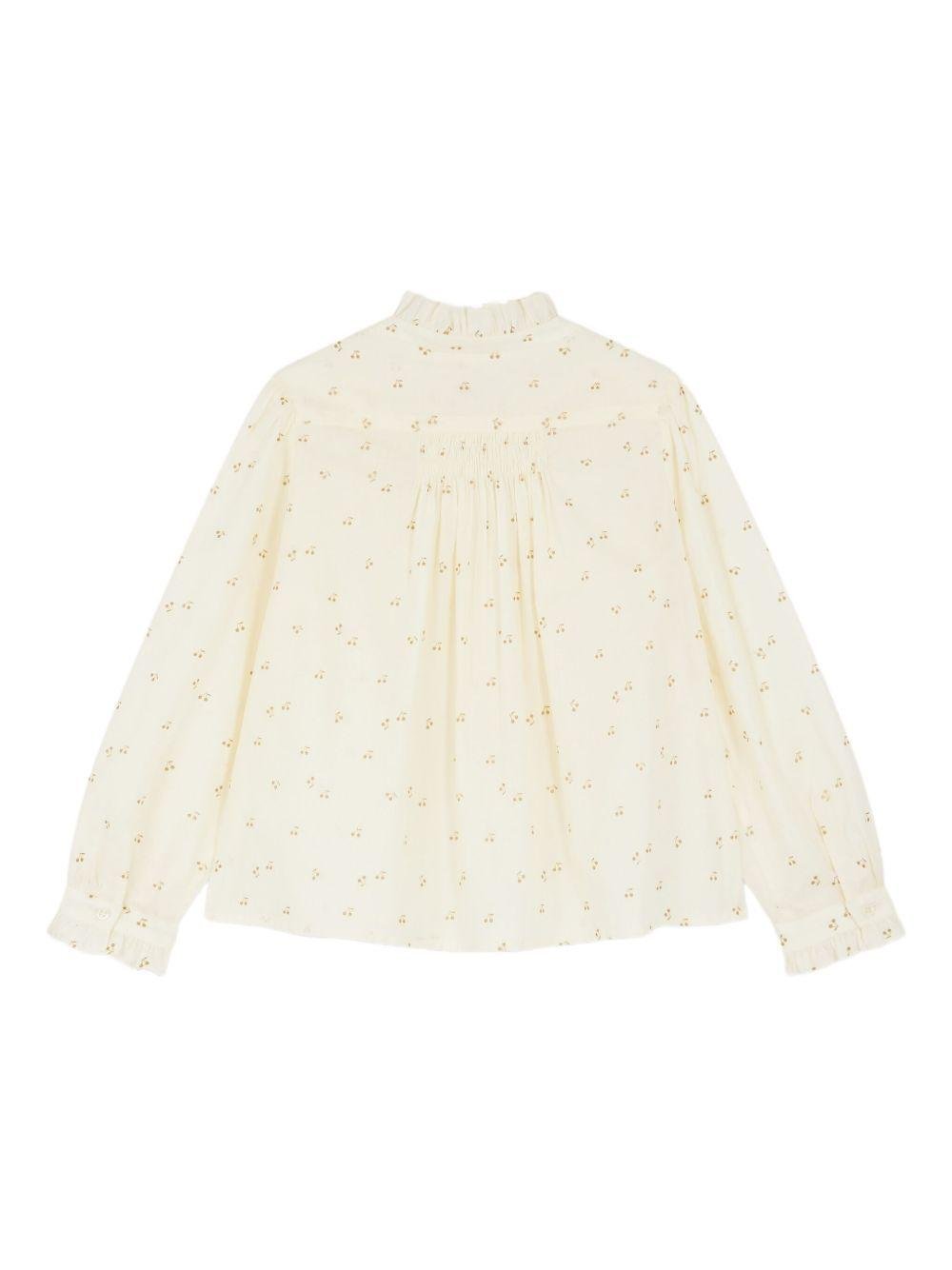 Blusa per bambina Bonpoint bianco con ruches - Rubino Kids