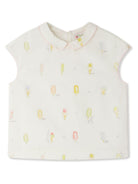 Blusa per bambina Bonpoint Elivia bianco con stampa grafica - Rubino Kids
