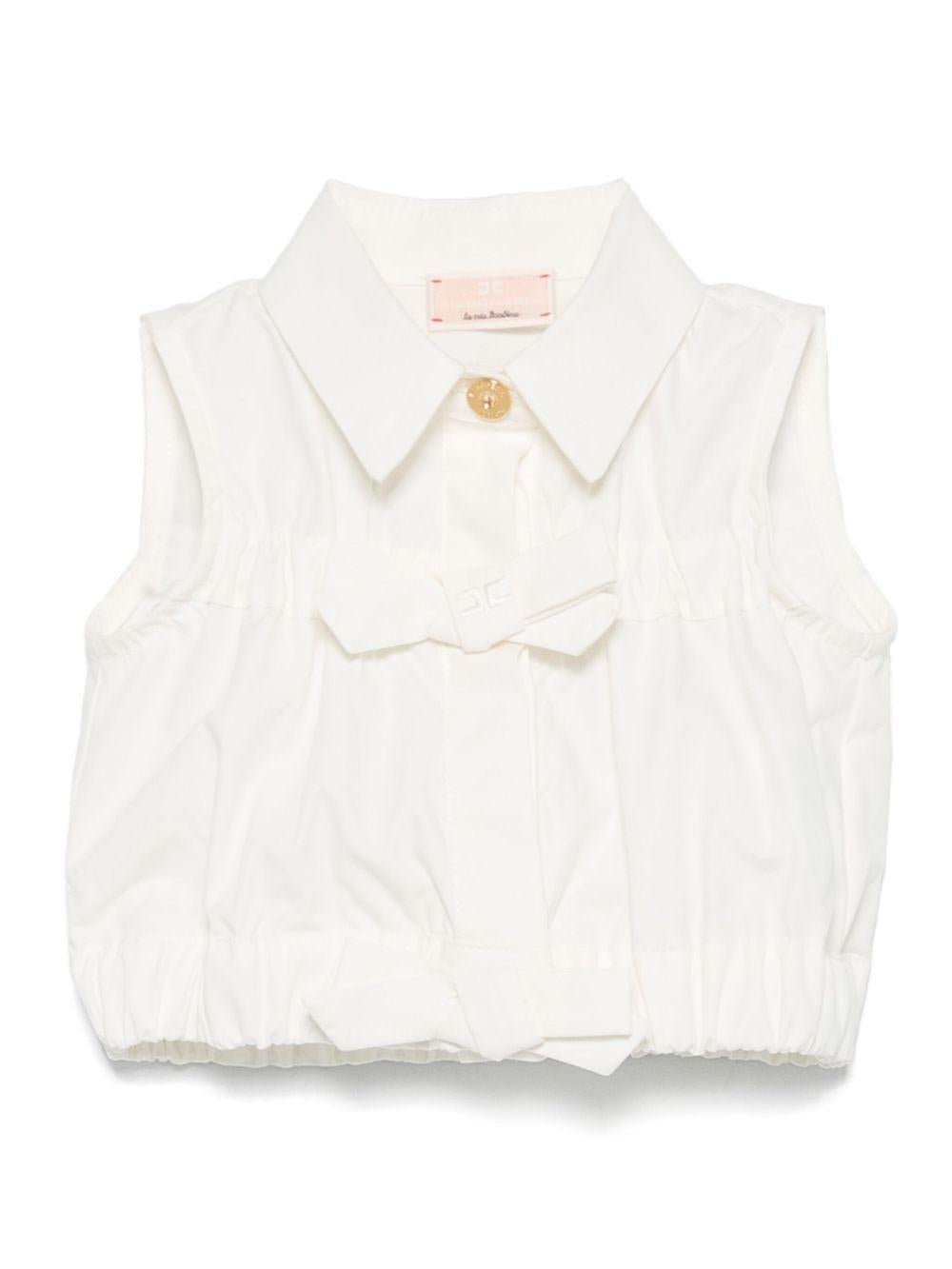 Blusa per bambina Elisabetta Franchi La Mia Bambina bianco in cotone - Rubino Kids