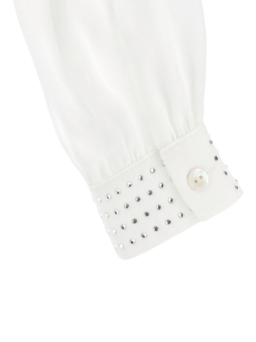 Blusa per bambina Monnalisa bianca con decorazione con strass - Rubino Kids