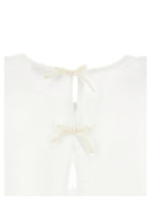Blusa per bambina Monnalisa bianca con dettaglio fiocco posteriore - Rubino Kids
