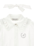 Blusa per bambina Monnalisa bianca con ruches - Rubino Kids