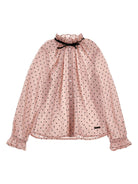 Blusa per bambina Monnalisa rosa con motivo a pois - Rubino Kids