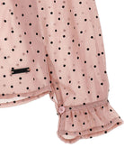 Blusa per bambina Monnalisa rosa con motivo a pois - Rubino Kids
