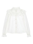 Blusa per bambina Philosophy Di Lorenzo Serafini Kids bianca con ruches - Rubino Kids