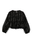 Blusa per bambina Simonetta nera con volant - Rubino Kids